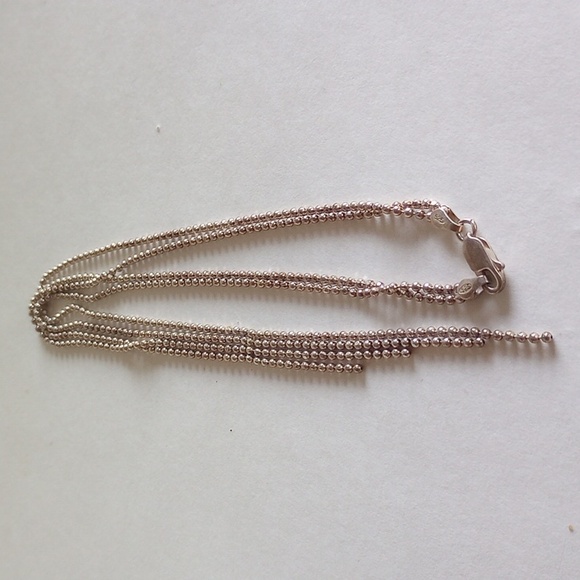 VINTAGE STERLING SILVER NECKLACE 18" LONG 925 ITALY - Picture 3 of 5